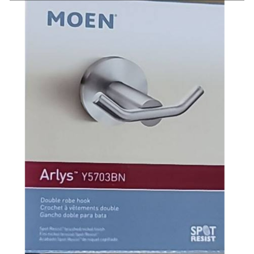 Moen Y5703BN Arlys Robe Hook, Brushed Nickel