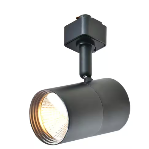 1-Light Black Integrated LED Linear Track Lighting Mini Cylinder Step Head