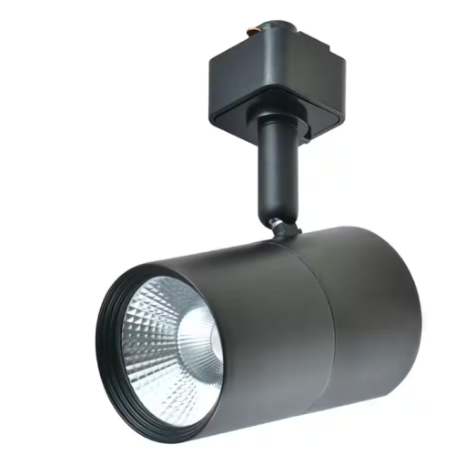 1-Light Black Integrated LED Linear Track Lighting Mini Cylinder Step Head