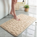 Cobblestone Embossed Bathroom Bath Mat Khaki, 40 x 60 cm