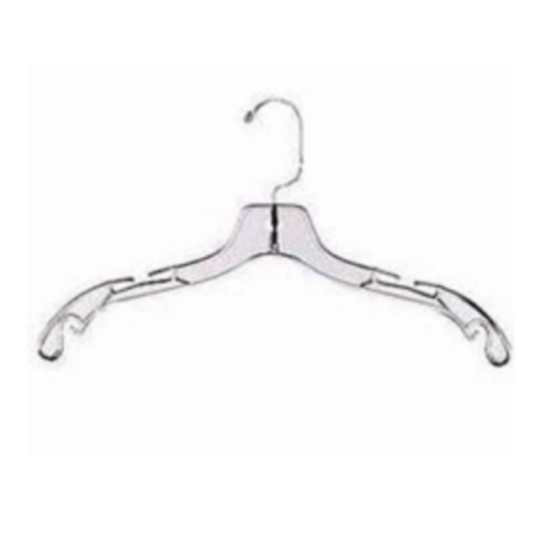 Heavy Weight 17 inch Clear Plastic Dress Hangers set of 10