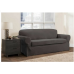 SmartFit Stretch Loveseat Slipcover - 2 Piece, Gray, Sure Fit Cover Zenna Home