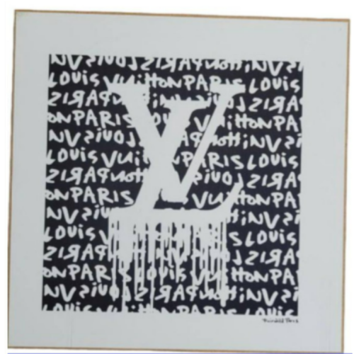 Louis Vuitton Dripping Logo Pattern - Canvas Print