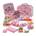 Tea Party Set for Little Girls,PRE-WORLD Princess Tea Time Toy Including Dessert,Cookies,Doughnut,Teapot Tray Cake, Tablecloth & Carrying Case,Kids Kitchen Pretend Play for Girls Boys Age 3-6