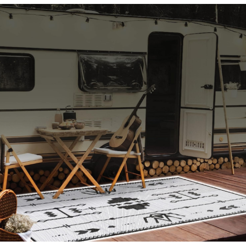 LATCH.IT RV Outdoor Rugs 5'x8' V2.0 | Boho Style | Reversible RV Outdoor Mat Camper Rugs