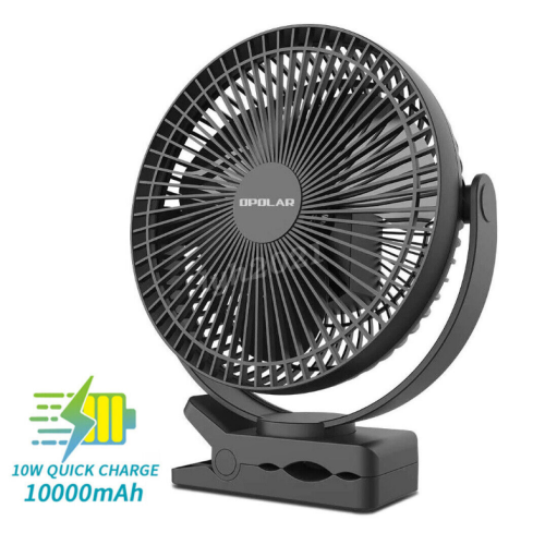 Opolar Rechargeable Portable Fan 5000mAh Clip 3 Speeds 360 Degree Rotation