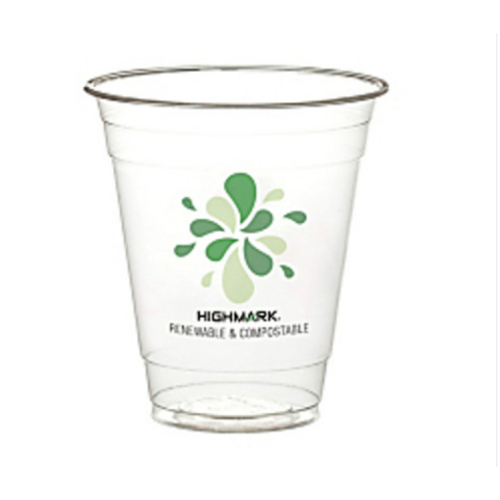 Highmark - Cups - Renewable Cold Drink Cups Compostable - 19.5in. X 8.2in. X 17.5in. - Size 12 Oz - Clear - count of 50