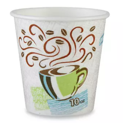 Dixie PerfecTouch 10 oz. Insulated Paper Hot Coffee Cup by GP PRO (Georgia-Pacific); Coffee Haze, (50 cups)