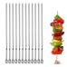 12PCS Kabob Skewers Flat Metal Stainless Steel BBQ Barbecue Skewer 14" Anti-Roll Heavy Duty Shish Kebob Sticks Wide Reusable Grilling Skewers Set for Meat Shrimp Chicken Vegetable Kebab Fork Sausage…