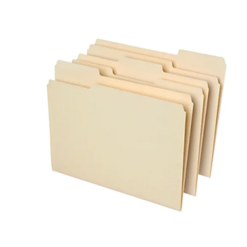 Office Depot® Brand File Folders, 1/3 Cut, Letter Size, 30% Recycled, Manila, Pack Of 100 Folders