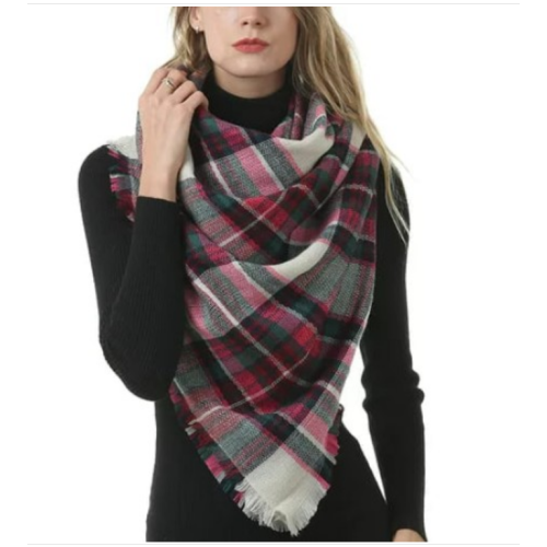 VIVIAN & VINCENT Soft Classic Luxurious Blanket Tartan Square Scarf Wrap Hijab