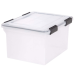 IRIS® Weathertight® Plastic Storage Container With Latch Lid, 14 1/2" x 17 3/4" x 23 5/8", Clear