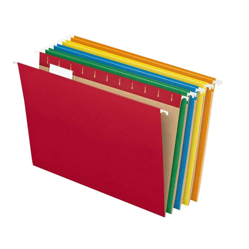 5 Tab Multi color Heavy duty Hanging File Folders 25 ct