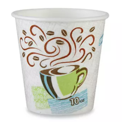 Dixie PerfecTouch 10 oz. Insulated Paper Hot Coffee Cup by GP PRO (Georgia-Pacific); Coffee Haze, (50 cups)