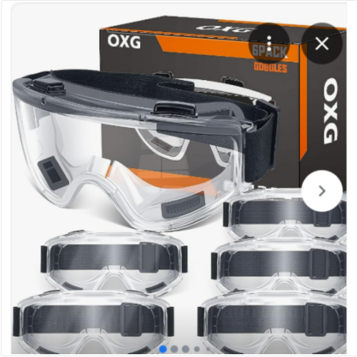 OXG 6 Pack Safety Goggles ANSI Z87.1 Glasses