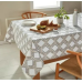 Everhome Diamond Weave 60-Inch x120Inch Oblong Tablecloth in Peyote/Tan White