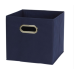 Household Essentials 81-1 Foldable Fabric Storage Bins | Set of 2 Cubby Cubes with Handles | Navy Blue