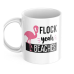 Flock Yeah Beaches 11 Ounce White Ceramic Tea Cup Flamingo Mug Flamingo Gift Funny Pun Mug, M558