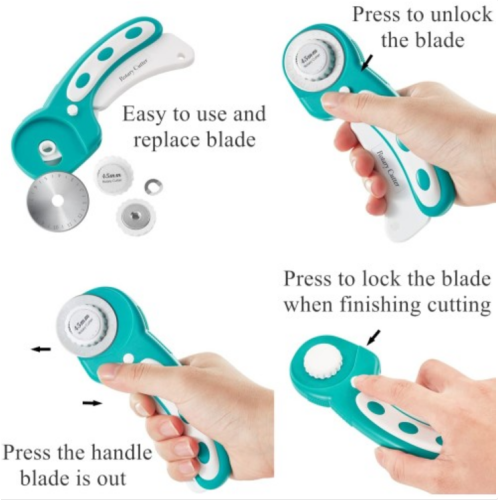 45MM Rotary Cutter & replacement blades (fabric, textile, paper & more)