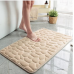 Cobblestone Embossed Bathroom Bath Mat Non-Slip Carpets in Wash Basin Bathtub Side Floor Rug Shower Room Doormat Memory Foam Pad for Bathroom Machine Washable Bath Rugs (Khaki, 50x80cm/20*31inch)