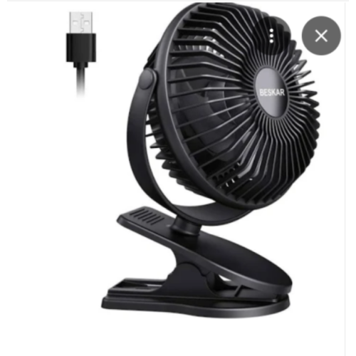 BESKAR USB Clip on Fan, Portable Small Fan with Cord Powered