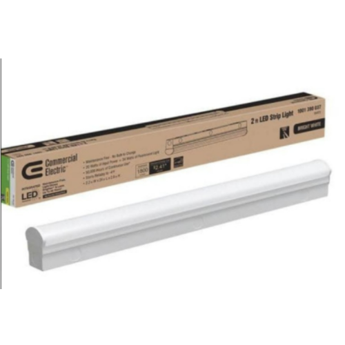 2 ft. 34-Watt Equivalent Integrated LED White Strip Light Fixture 4000K Bright White 1800 Lumens