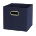 Household Essentials 81-1 Foldable Fabric Storage Bins | Set of 2 Cubby Cubes with Handles | Navy Blue