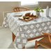 Everhome Diamond Weave 60-Inch x 102-Inch Oblong Tablecloth in Peyote/Tan White