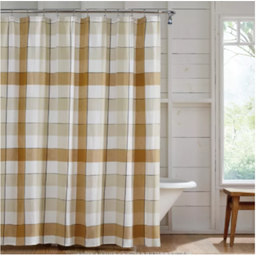 Bee & Willow™ 72-Inch x 72-Inch Tonal Check Shower Curtain in Gold