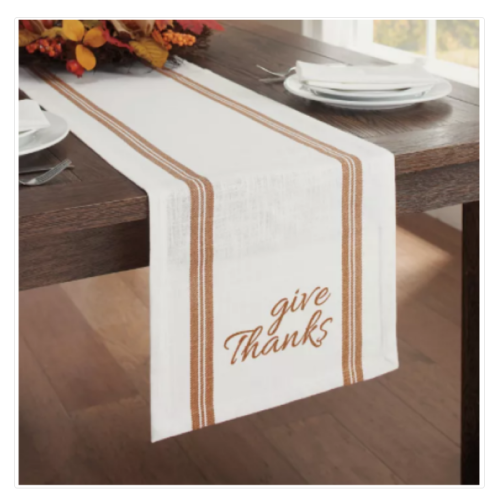 Harvest Give Thanks Border 72-Inch Table Runner