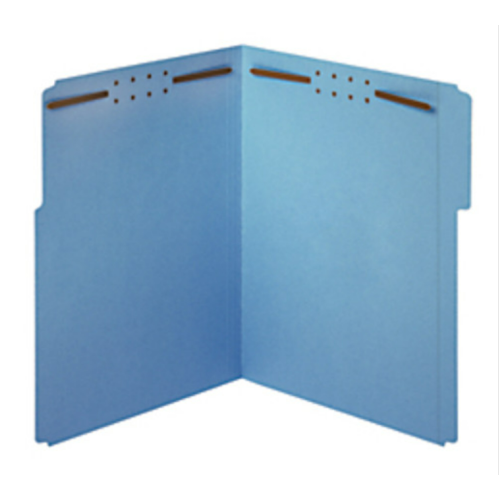 Office Depot Folders - Color Fastener File Folders 1/3, Letter - 12.12in. X 10in. X 2.62in. - Blue - BX Of 50