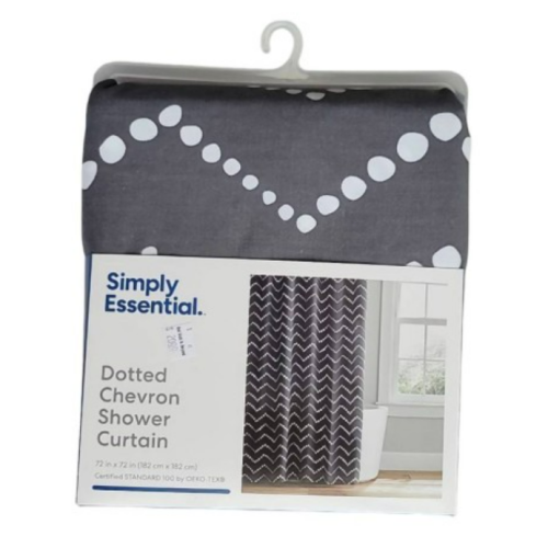 Simply Essential™ Chevron Cotton Shower Curtain 72 x 72 Gray