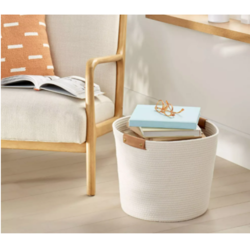 Decorative Coiled Rope Basket White - Brightroom™