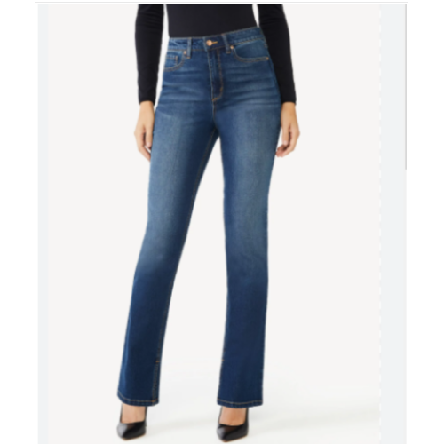 Sofia Jeans Women's Eden Straight Super High Rise 90s Jean with Raw Hem