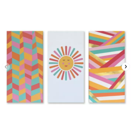 Wild Sage™ Geometric Sun 15-Inch x 30-Inch Canvas Wall Art (Set of 3)