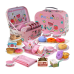 Tea Party Set for Little Girls,PRE-WORLD Princess Tea Time Toy Including Dessert,Cookies,Doughnut,Teapot Tray Cake, Tablecloth & Carrying Case,Kids Kitchen Pretend Play for Girls Boys Age 3-6