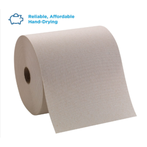 Pacific Blue Basic Recycled Hardwound Paper Towel Rolls (Georgia-Pacific), Brown, 800 Feet Per Roll, 2 Rolls