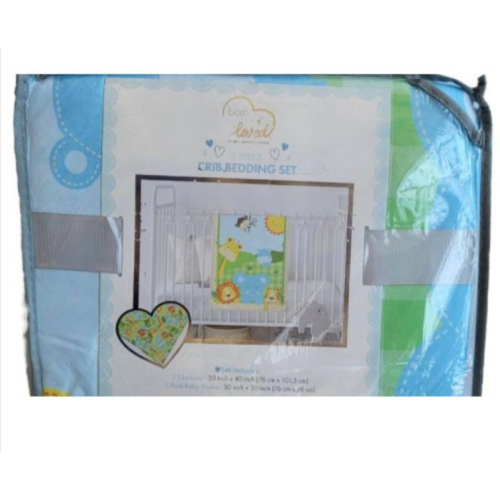 Born Loved Zoo Animals 2-piece Crib Bedding Set