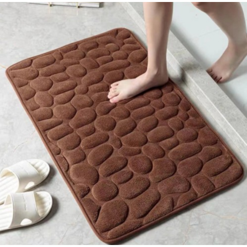 Memory Foam Bath Rug Cobblestone Embossed Bathroom Mat Rapid Water Absorbent And Washable Bath Rugs