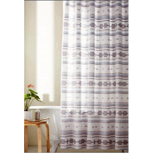 New Wild Sage 72” x 72” "Chloe" Clip Poly Multicolor Boho Fabric Shower Curtain