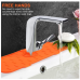 Silicone Faucet Mat Sink Splash Guard Kitchen Faucet Absorbent Mat for Bathroom Water Catcher Mat for Sink Drain Drying Pad Behind Faucet Orange