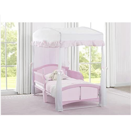 Toddler Canopy for Kids Bed White Pink Children's Room for Little Kids Girls