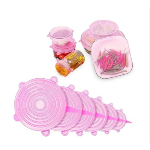 Sustainable Silicone Food Lids ( pink)