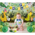 YBST Dinosaur Birthday Party Supplies, 104 Pcs Supplies Set for Boys and Girls, Include Balloons, Banner, Tablecloth, Stickers, Hanging Swirls, Aluminum Film Cake Topper Cupcake Toppers