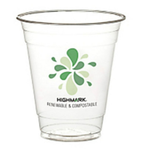 Highmark - Cups - Renewable Cold Drink Cups Compostable - 19.5in. X 8.2in. X 17.5in. - Size 12 Oz - Clear - count of 50