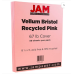 JAM PAPER Vellum Bristol 67lb Cover 50 Sheets Pink