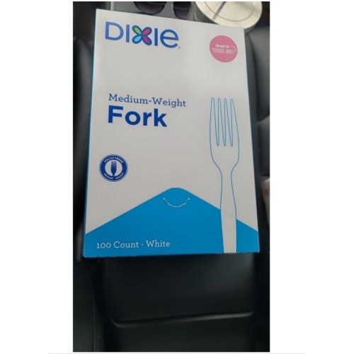 Dixie Plastic Cutlery, Heavy Mediumweight Fork, 100-Pieces/Box