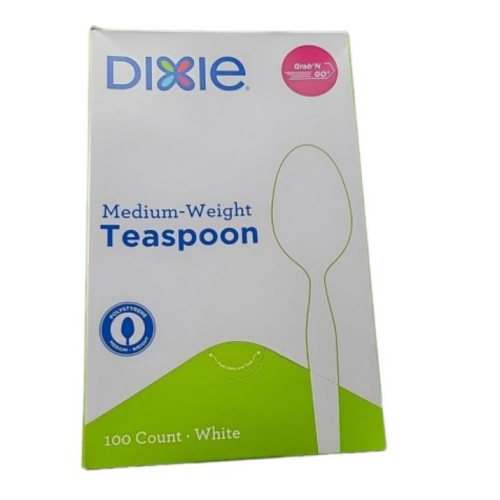 Dixie Dixie Medium-weight Disposable Teaspoon Grab-N-Go by GP Pro - 100/Box - Teaspoon - 100 x Teaspoon - Plastic - White