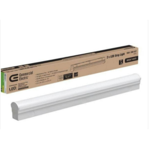 2 ft. 34-Watt Equivalent Integrated LED White Strip Light Fixture 4000K Bright White 1800 Lumens