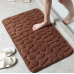 Memory Foam Bath Rug Cobblestone Embossed Bathroom Mat Rapid Water Absorbent And Washable Bath Rugs